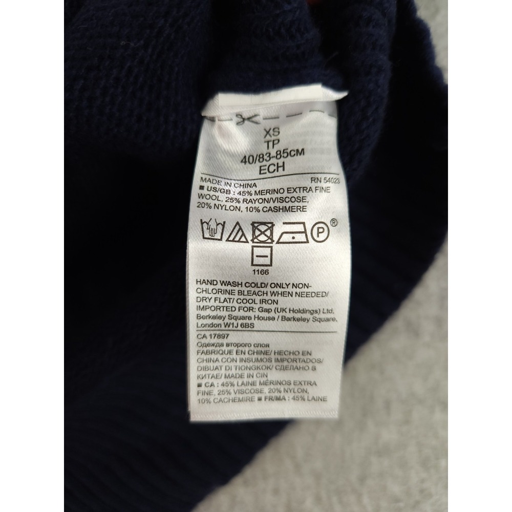 Banana Republic Sweater Women XS Blue V-neck Merino Wool Knit Button Filpucci - Picture 6 of 11